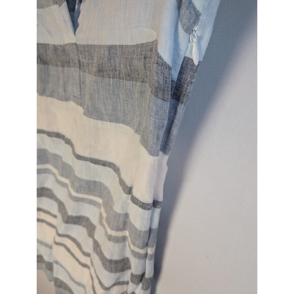 Brooks Brothers 100% Linen Shirtdress Sz 2 Dress Blue White Stripes 3/4 Sleeve - Picture 8 of 14